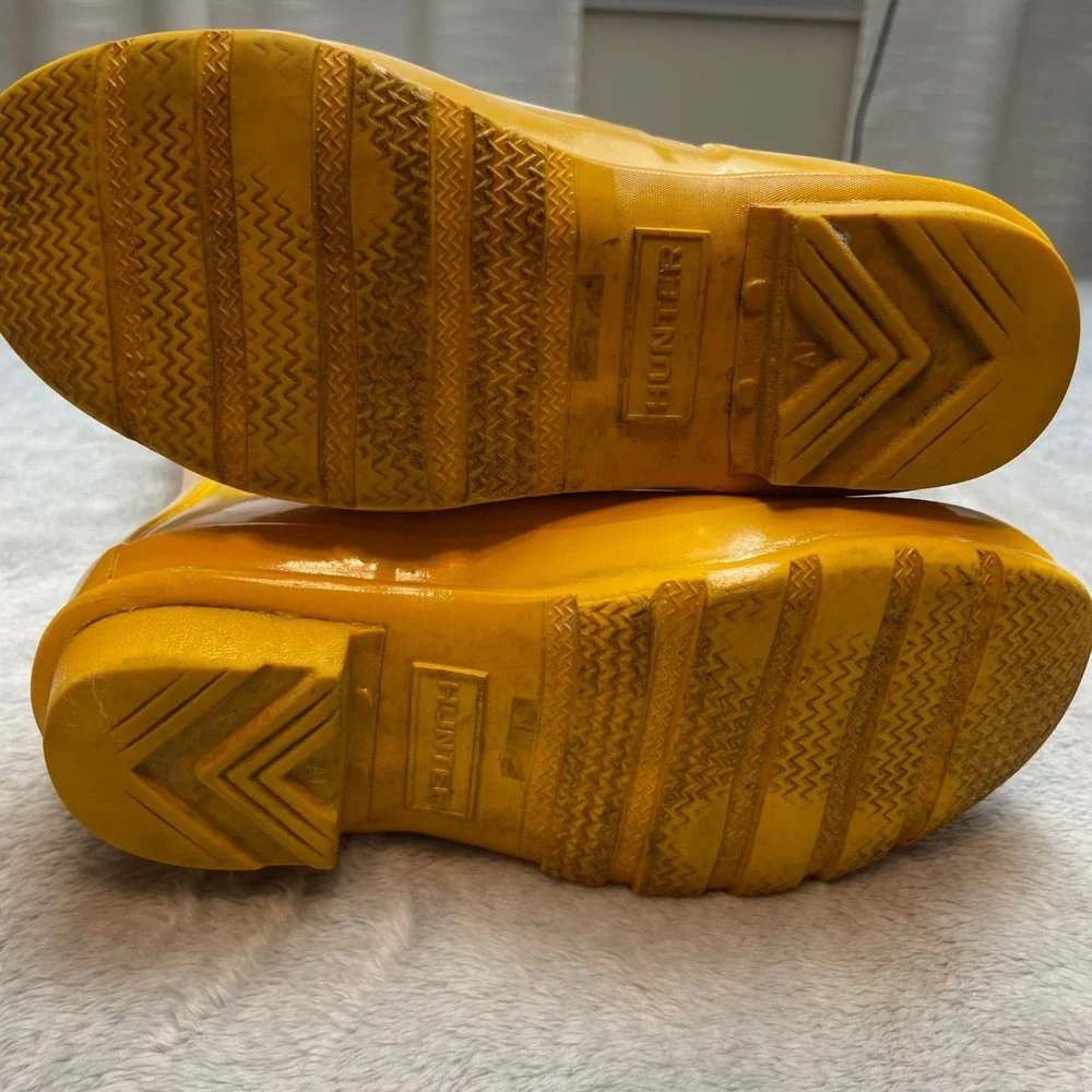Hunter Kids Gloss Rain Boots Boys 2 Girls 3 Yellow Waterproof Outdoor Wellington